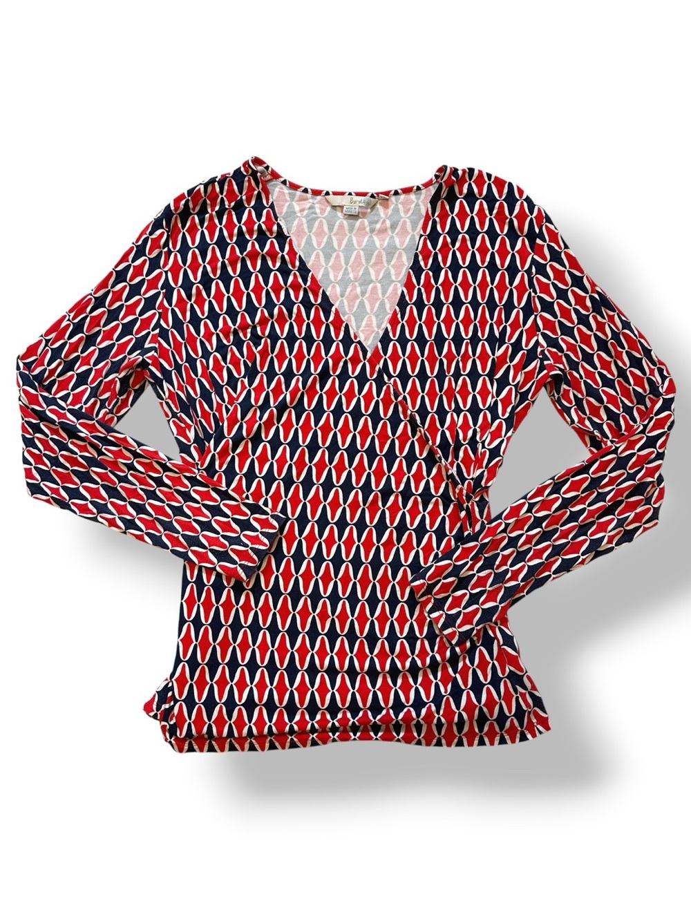 Boden | Geometric Long Sleeve Surplice Wrap Top (12)